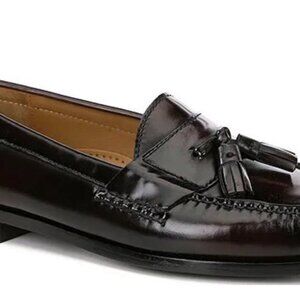 Women's Cole Haan Black Leather Pinch Tassel Round-Toe Slip-on Loafers Size 8